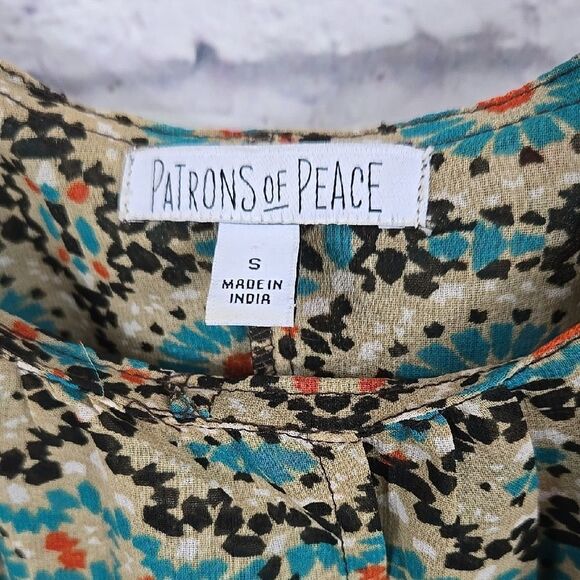 Patrons of Peace Boho Hippie Ruffle Flyaway Blouse Chiffon Strappy Tank Top - Picture 2 of 8